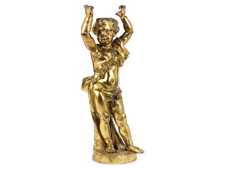 Vergoldete Bronzefigur eines Putto
